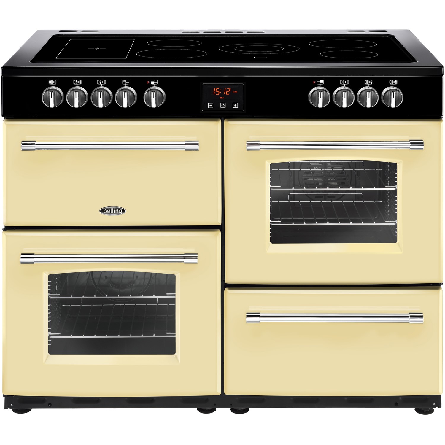 Belling Farmhouse 100E 100cm Electric Range Cooker With Ceramic Hob - Cream