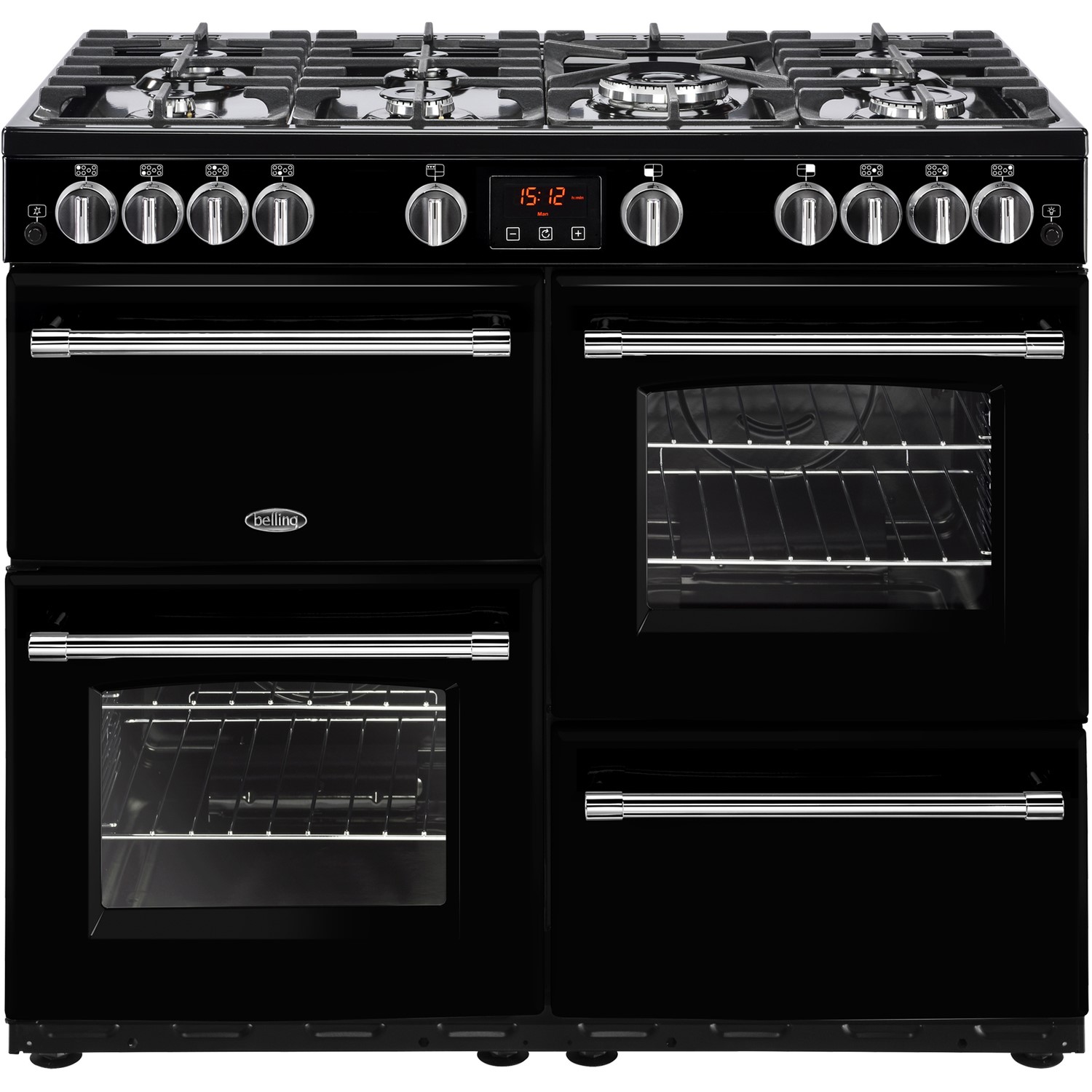 Belling Farmhouse 100G 100cm Gas Range Cooker - Black