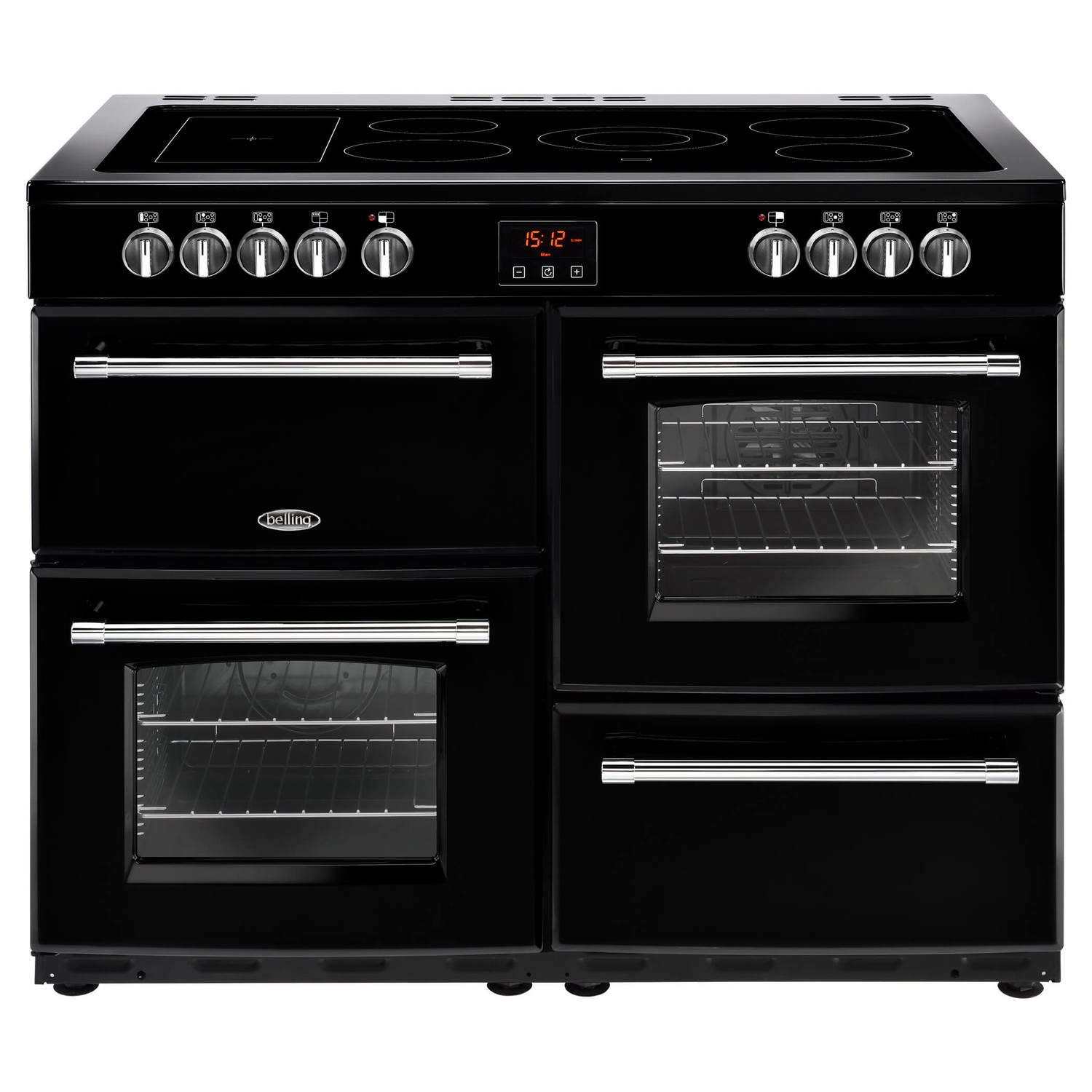 Belling Farmhouse 110E 110cm Electric Range Cooker with Ceramic Hob - Black