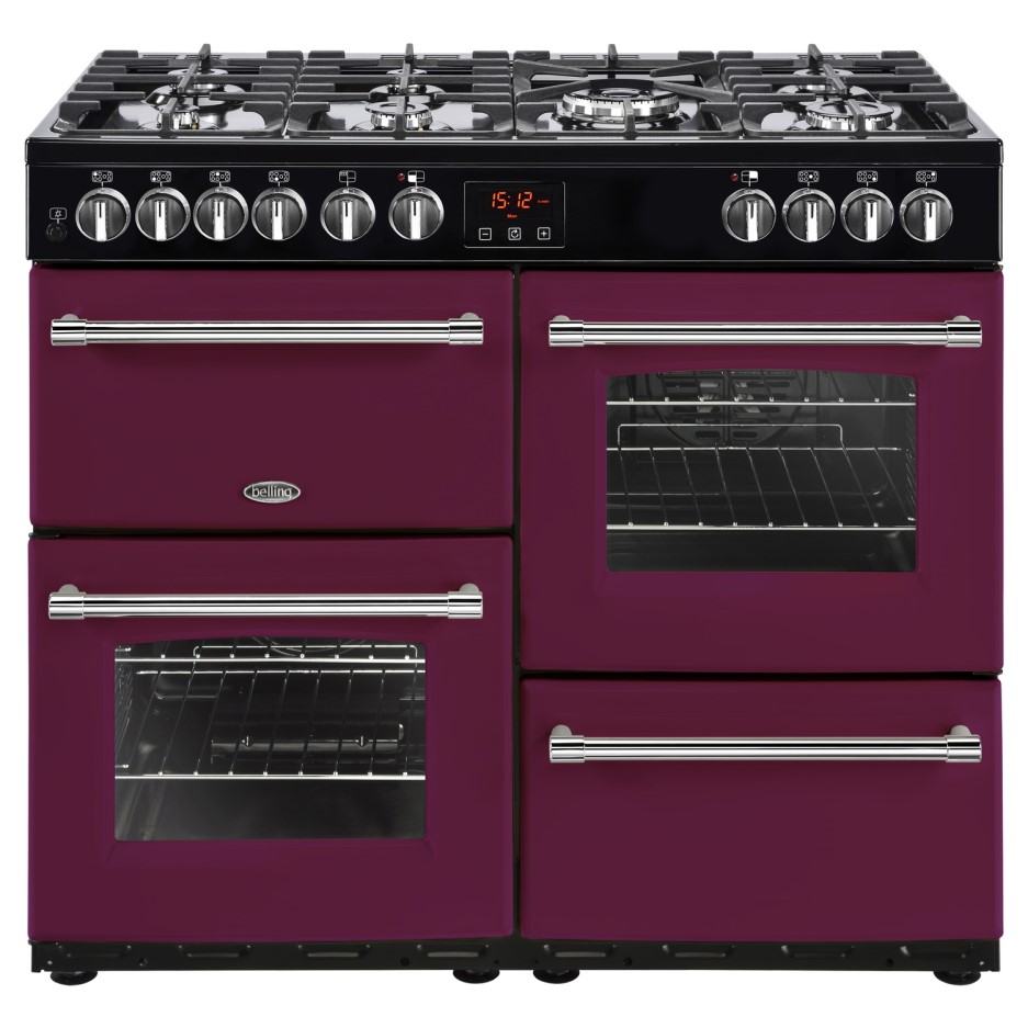 Belling Farmhouse 100DFT 100cm Dual Fuel Range Cooker Wild Berry