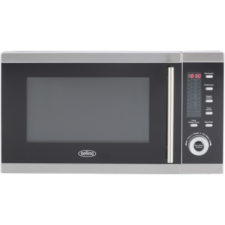 Belling FM2590G 25L 900W Freestanding Microwave With Grill in Stainless Steel