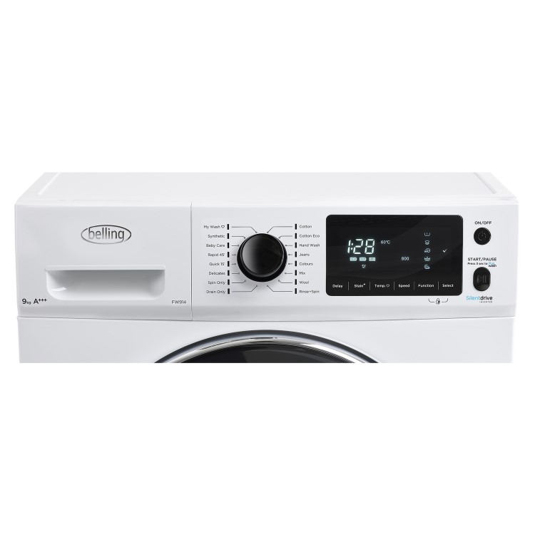 GRADE A2 - Belling FW914 9kg 1400rpm Freestanding Washing Machine White