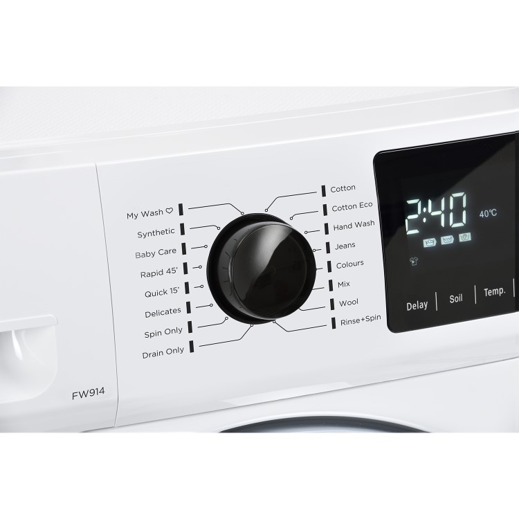 GRADE A2 - Belling FW914 9kg 1400rpm Freestanding Washing Machine White