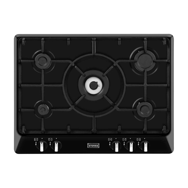 Stoves Richmond 700GH 70cm 5 Burner Gas Hob With Cast Iron Pan Stands - Black