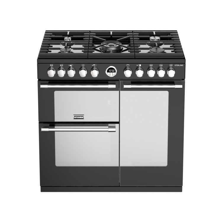 Stoves Sterling S900DF 90cm Dual Fuel Range Cooker - Black