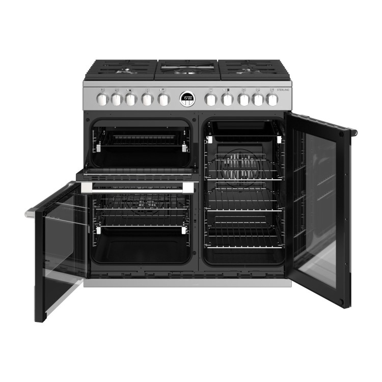 Stoves Sterling S900DF 90cm Dual Fuel Range Cooker - Stainless Steel