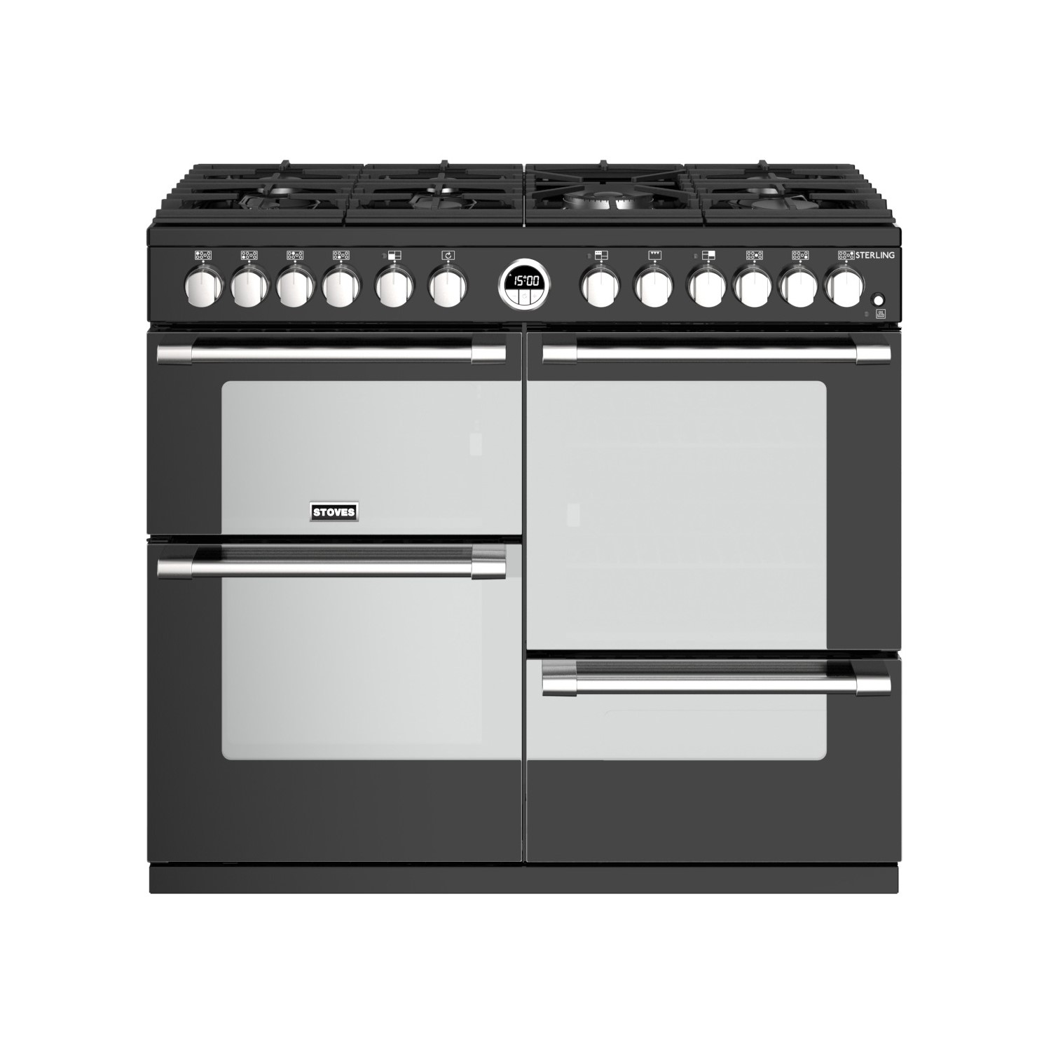 Stoves Sterling S1000DF 100cm Dual Fuel Range Cooker - Black