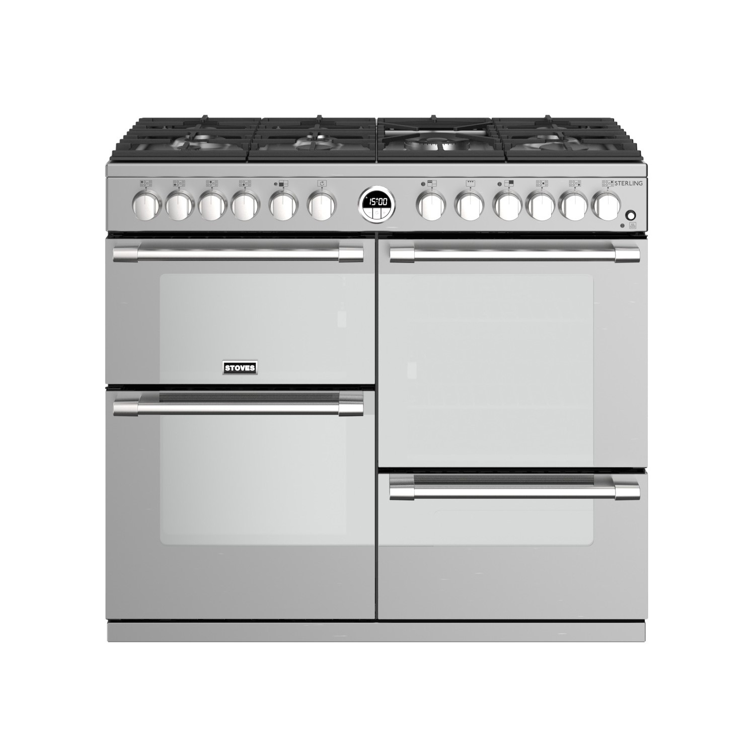 Stoves Sterling S1000DF 100cm Dual Fuel Range Cooker - Stainless Steel
