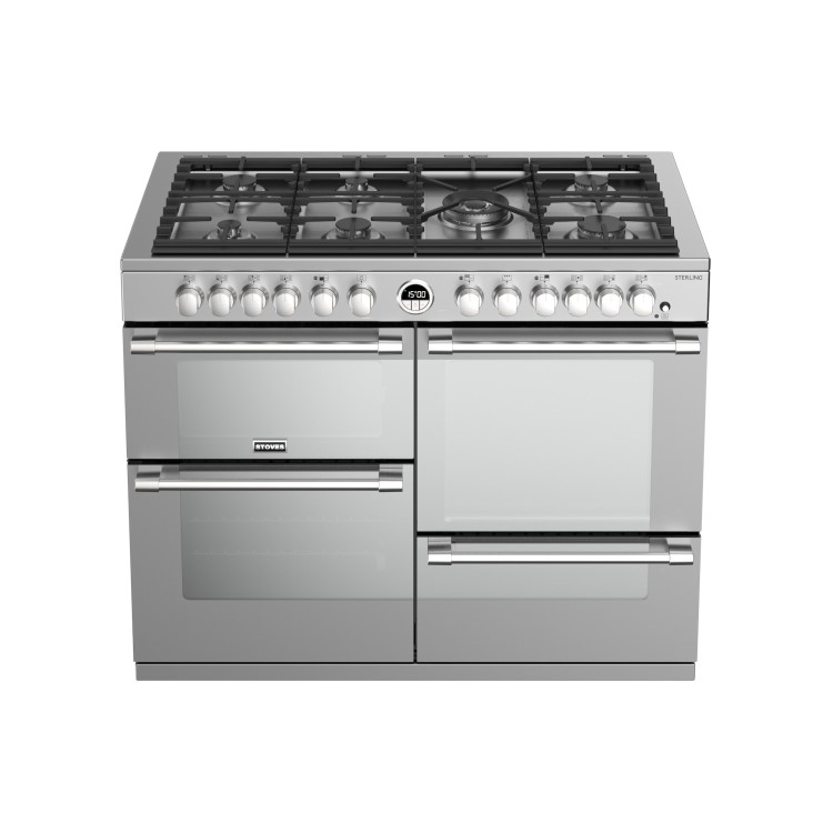 Refurbished Stoves Sterling S1100DF 110cm Dual Fuel Range Cooker Stainless Steel