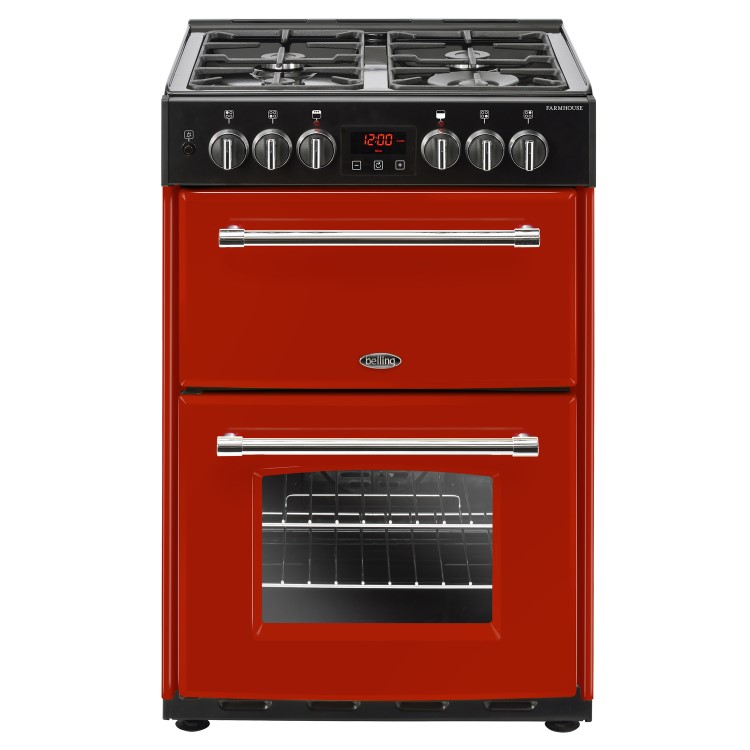 Belling Farmhouse 60cm Double Oven Dual Fuel Mini Range Cooker - Hot Jalapeno