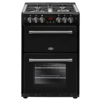 Belling Farmhouse 60G 60cm Double Oven Gas Mini Range Cooker - Black