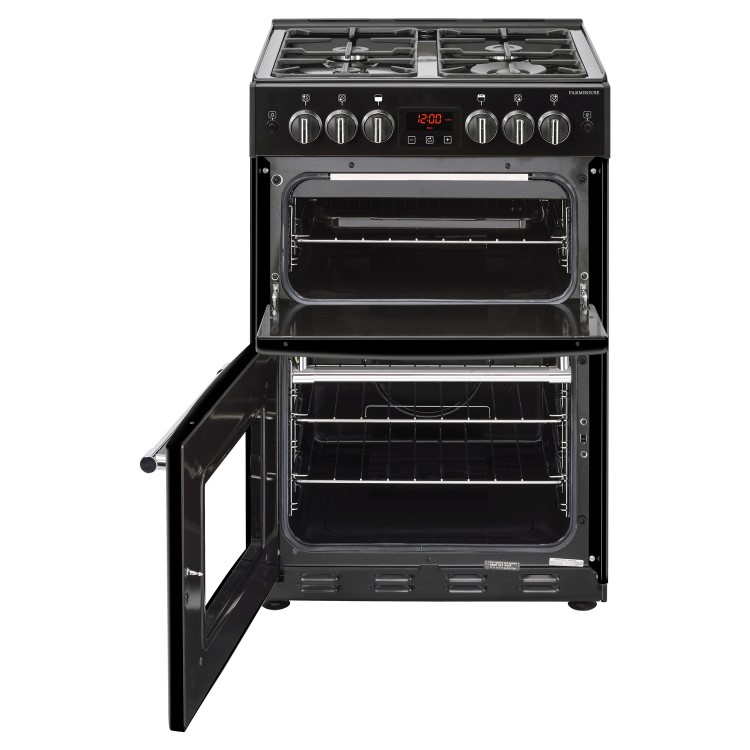 Belling Farmhouse 60G 60cm Double Oven Gas Mini Range Cooker - Black