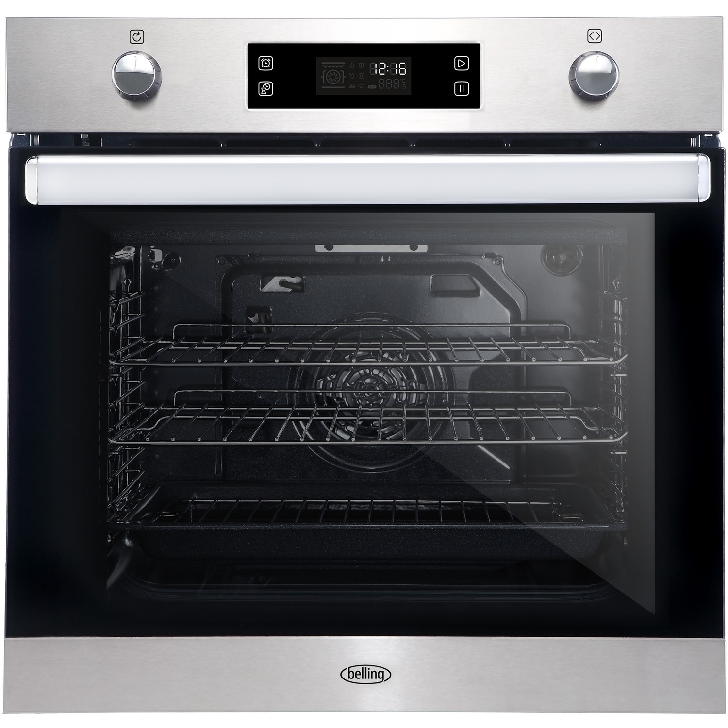 Belling BI602MFPY 73L Built-in Multifunction Single Oven With Pyrolytic Cleaning - Black