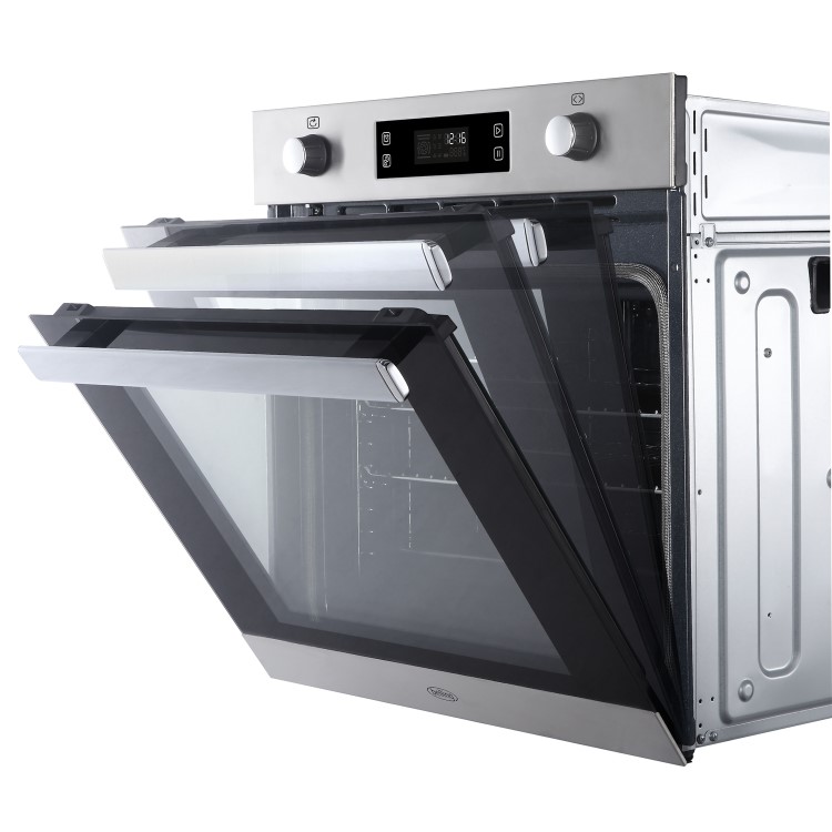 Belling BI602MFPY 73L Built-in Multifunction Single Oven With Pyrolytic Cleaning - Black