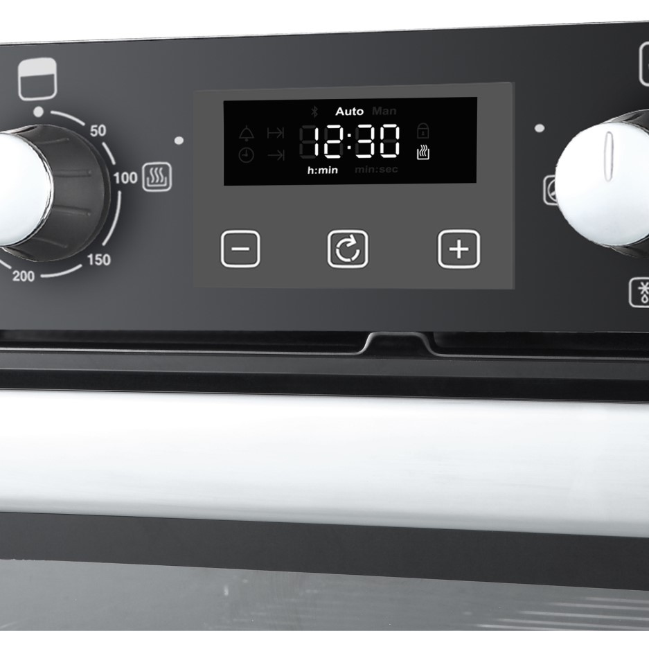 Belling BI702FP Builtunder Fan Double Oven With Programmable Timer Black 444444782