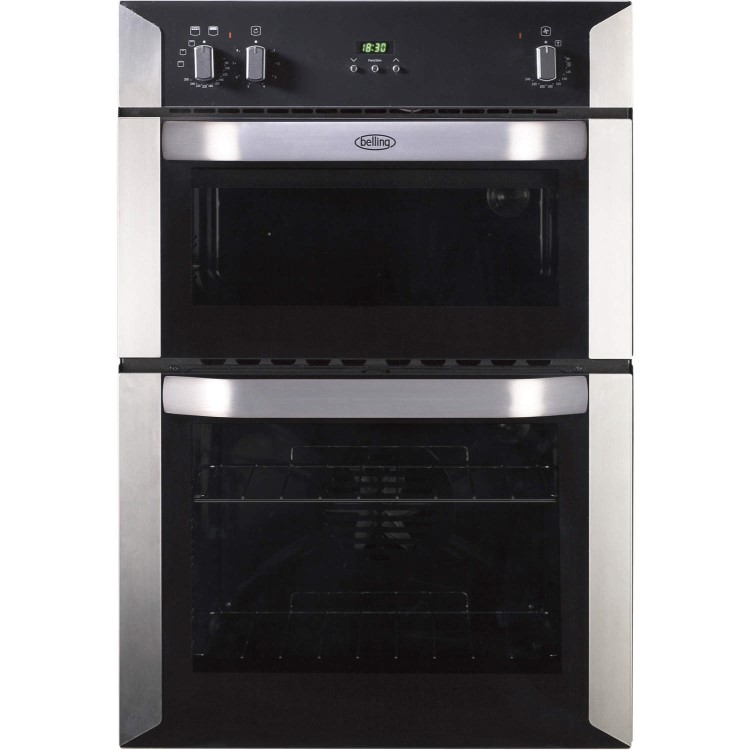 GRADE A1 - Belling 444449590 BI90FP Electric Built In Double Oven - Stainless Steel
