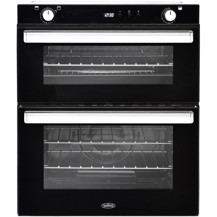 GRADE A2 - Belling BI702G Built-under Gas Double Oven With Cook-to-off Timer - Black