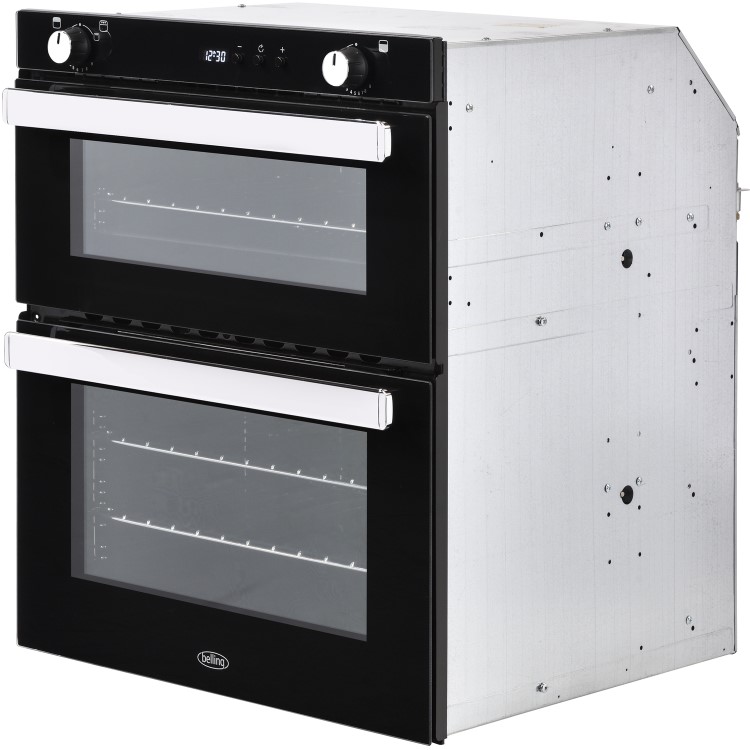 GRADE A2 - Belling BI702G Built-under Gas Double Oven With Cook-to-off Timer - Black