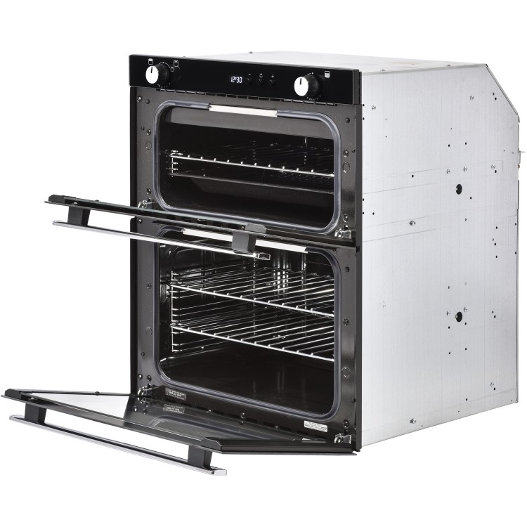 GRADE A2 - Belling BI702G Built-under Gas Double Oven With Cook-to-off Timer - Black