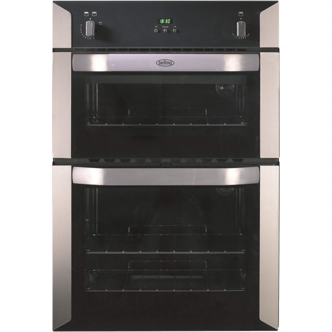 GRADE A1 - Belling BI90G Built-in Gas Double Oven in Stainless steel