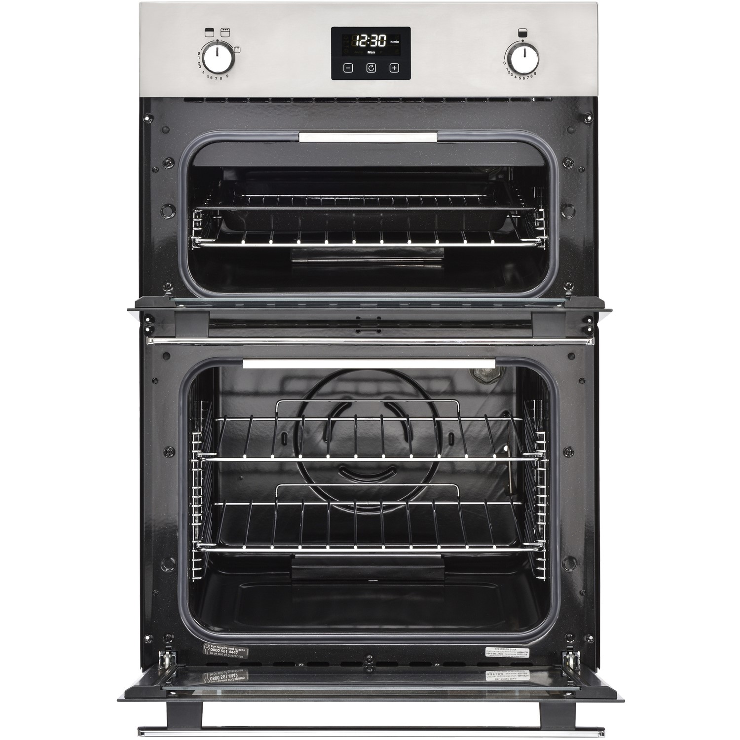 Belling BI902G Built In Gas Double Oven - Stainless Steel 5052263047952
