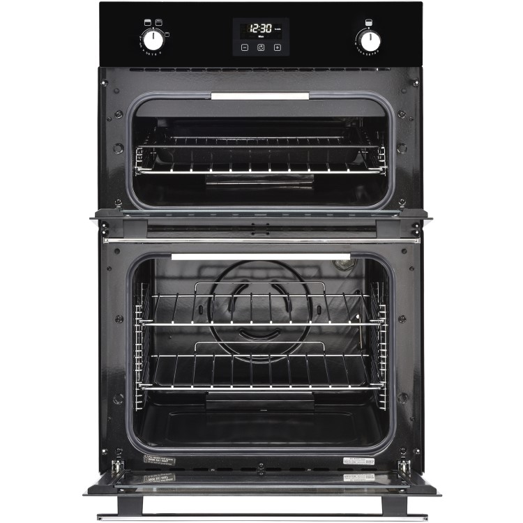 Refurbished Belling BI902G 60cm Double Built In Gas Oven Black