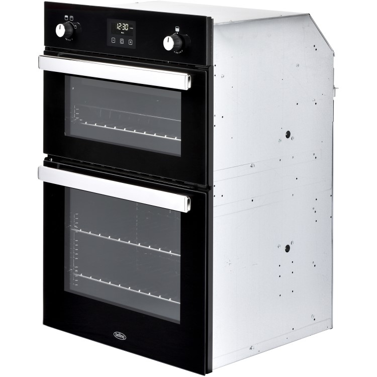 Refurbished Belling BI902G 60cm Double Built In Gas Oven Black