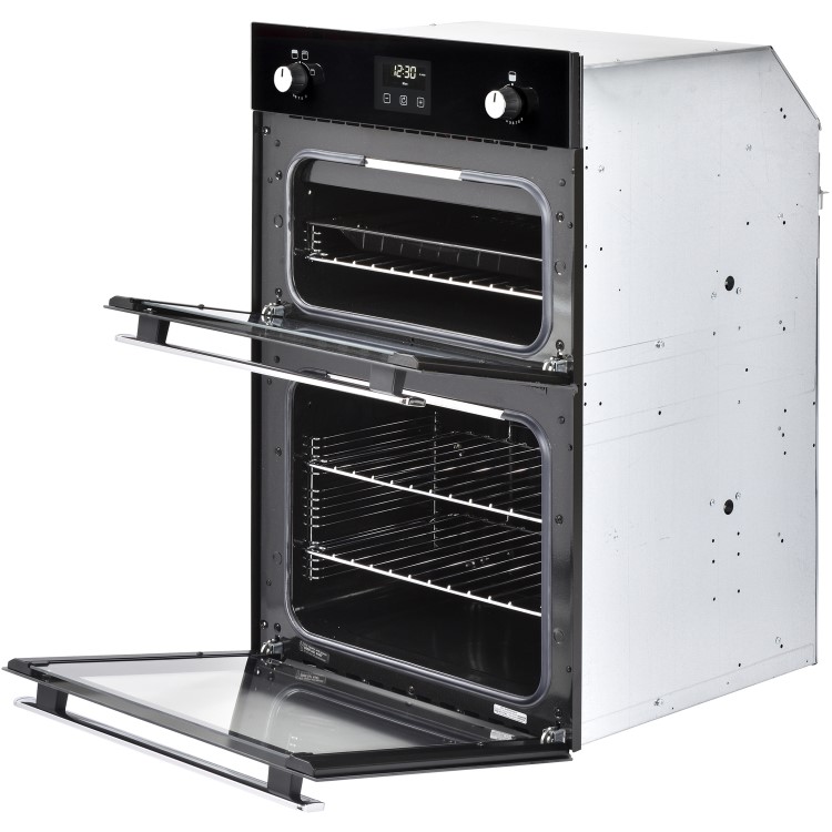 Refurbished Belling BI902G 60cm Double Built In Gas Oven Black