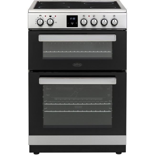 Belling FSE608DPc 60cm Double Oven Electric Cooker With Ceramic Hob - Stainless Steel