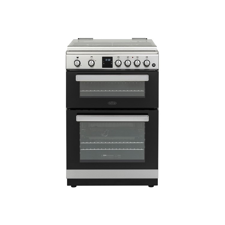 GRADE A1 - Belling FSG608DMc 60cm Double Oven Gas Cooker - Silver