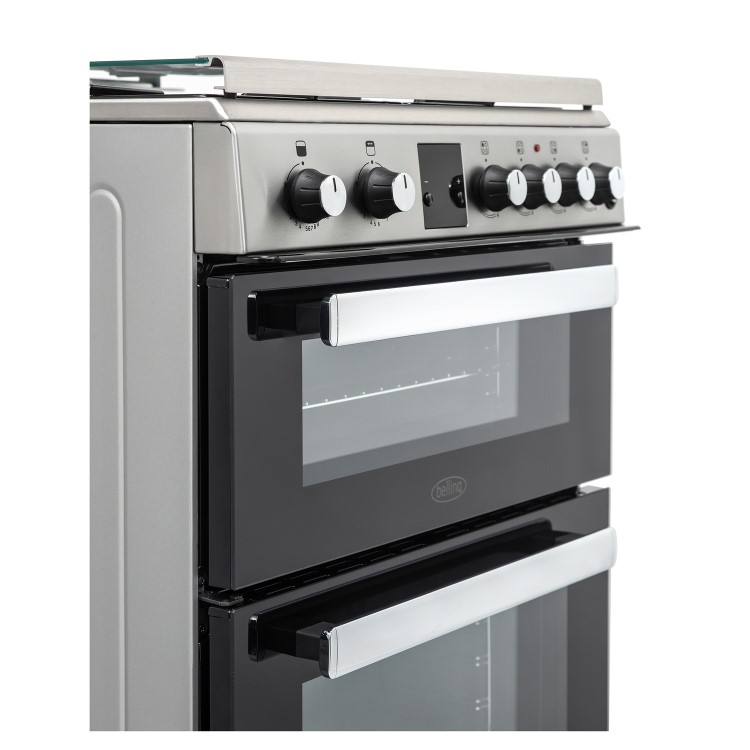 GRADE A1 - Belling FSG608DMc 60cm Double Oven Gas Cooker - Silver