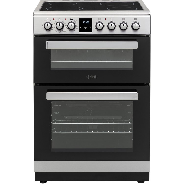 Belling FSE608MFc 60cm Double Oven Multifunction Electric Cooker With Ceramic Hob - Stainless Steel