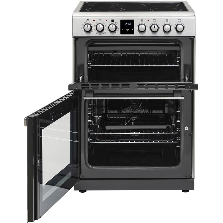 Belling FSE608MFc 60cm Double Oven Multifunction Electric Cooker With Ceramic Hob - Stainless Steel