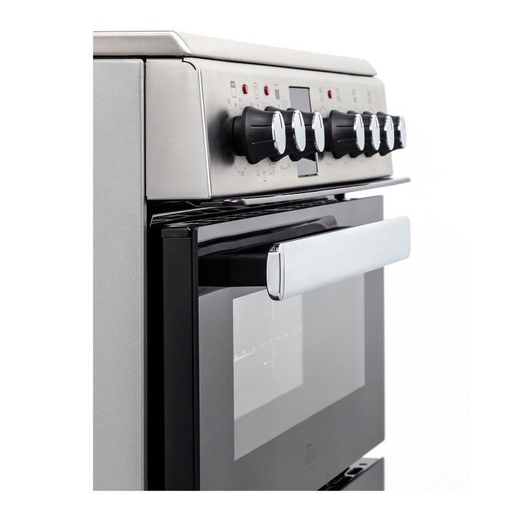 Belling FSE608MFc 60cm Double Oven Multifunction Electric Cooker With Ceramic Hob - Stainless Steel
