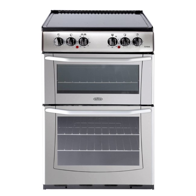 Belling Enfield E552 55cm Double Oven Electric Cooker With Ceramic Hob - Silver