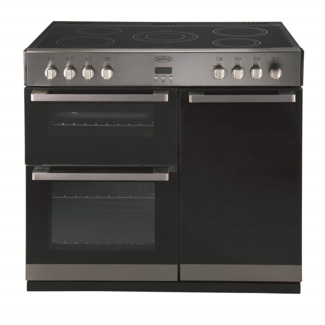 GRADE A2 - Belling DB4 90E 90cm Electric Range Cooker - Stainless Steel