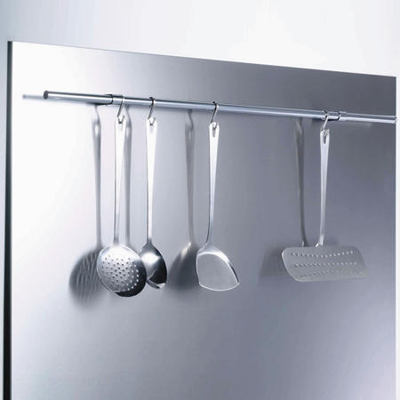 GRADE A1 - Belling SBK90R 90cm Stainless Steel Splashback with Rail
