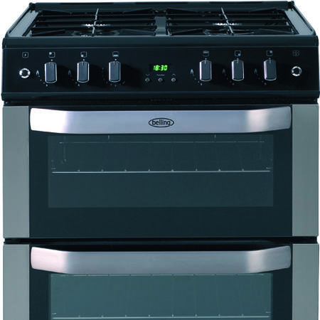 GRADE A1 - Belling FSG60TC 60cm Twin Cavity Gas Cooker in Stainless steel