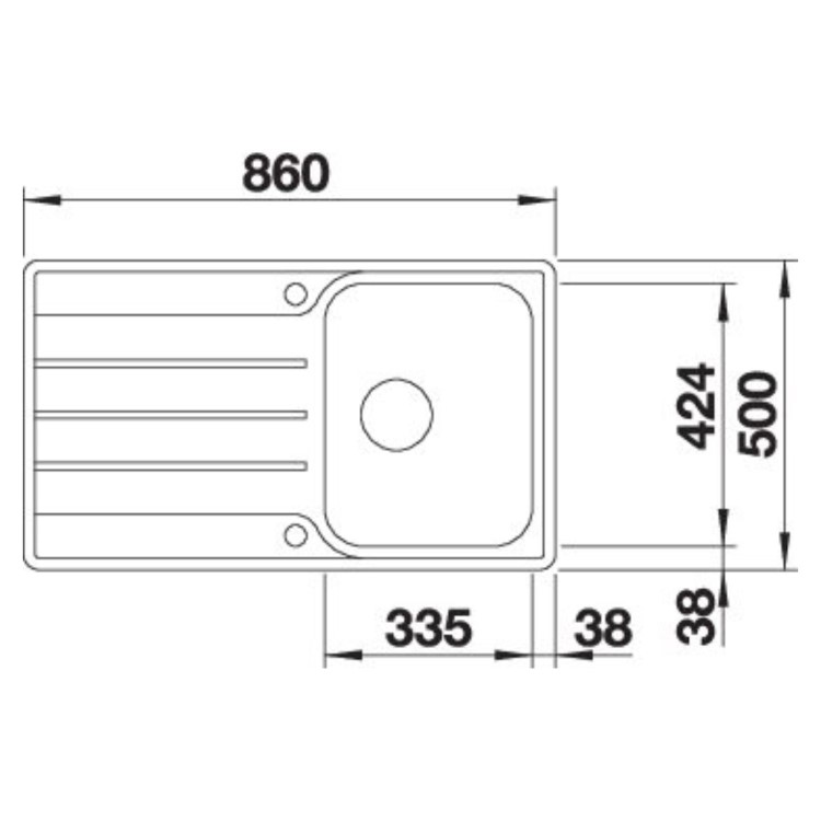 Blanco Lemis 45 S-IF Single Bowl Reversible Inset Stainless Steel Kitchen Sink
