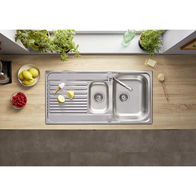 Blanco Tipo 6-S 1.5 Bowl Inset Chrome Stainless Steel Kitchen Sink