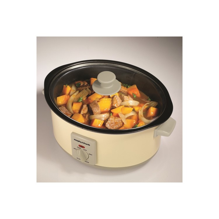 Morphy Richards 460002 3.5lt Aluminium Searing Slow Cooker In Cream
