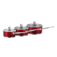 Morphy Richards 46391 3 Piece Pan Set  16/18/20cm - Red
