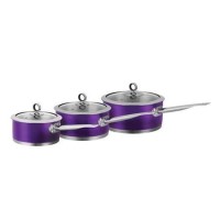 Morphy Richards 46393 3 Piece Pan Set  16/18/20cm - Plum