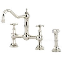 Perrin and Rowe 4755NI Provence Three Hole Mixer Tap With Crosshead Handles  Nickel