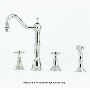 Perrin and Rowe 4775PFIG Alsace Country Style 3 Hole Mixer Tap with Rinse in Pewter