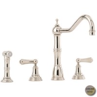 Perrin and Rowe 4776CPIG Alsace Country Style 3 Hole Mixer Tap with Rinse in Chrome