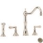 Perrin and Rowe 4776NIIG Alsace Country Style 3 Hole Mixer Tap with Rinse in Nickel