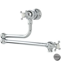 Perrin and Rowe 4798CP Pot Filler Tap with Crosshead Handles in Chrome