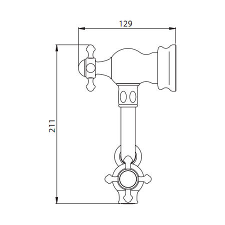 Perrin and Rowe 4798CP Pot Filler Tap with Crosshead Handles in Chrome