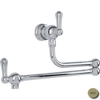 Perrin and Rowe 4799IG Pot Filler Tap with Lever Handles in Gold